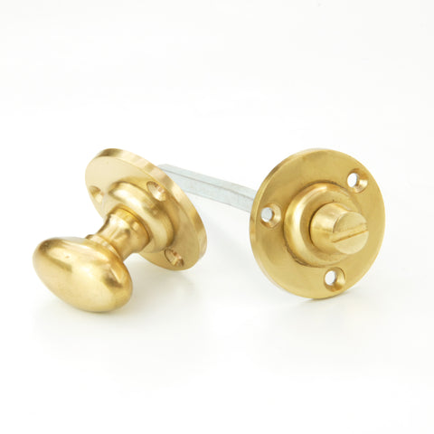 Regency Oval Bathroom Lock Thumb Turn & Release Solid Polished Brass