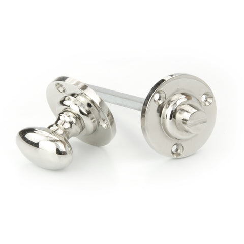 Regency Oval Bathroom Lock Thumb Turn & Release Solid Polished Nickel