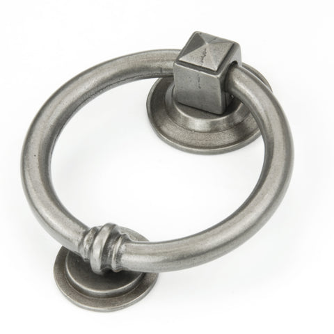 Hampton Front Door Knocker Ring Pewter Grey