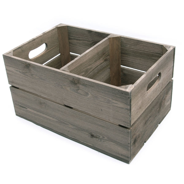 A Vintage Style Rustic Wooden Apple Fruit Crate Bushel Box with Shelf