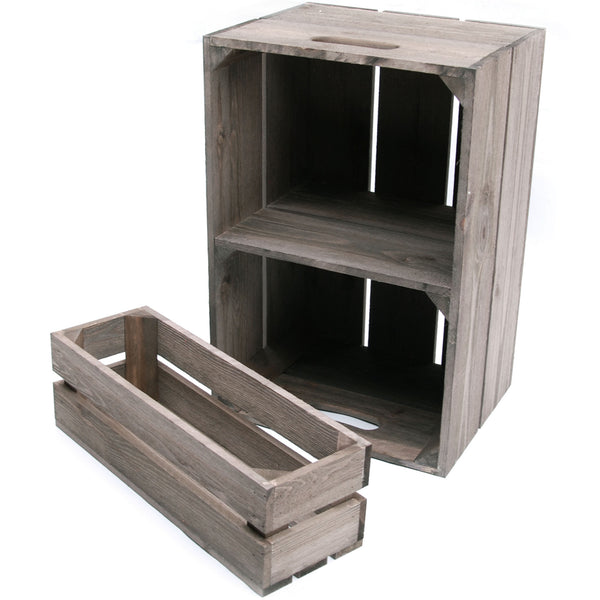 Set of 2 Vintage Fruit Crate Bushel Box Style Garden Planter & Trough