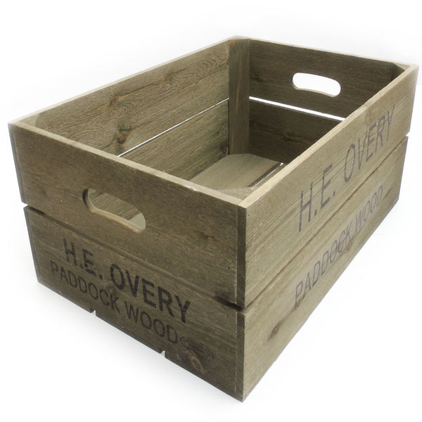 A Vintage Style Rustic Wooden Apple Fruit Crate Bushel Box Storage