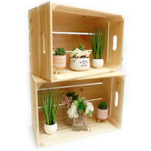 A Vintage Style Rustic Wooden Apple Fruit Crate Bushel Box Storage