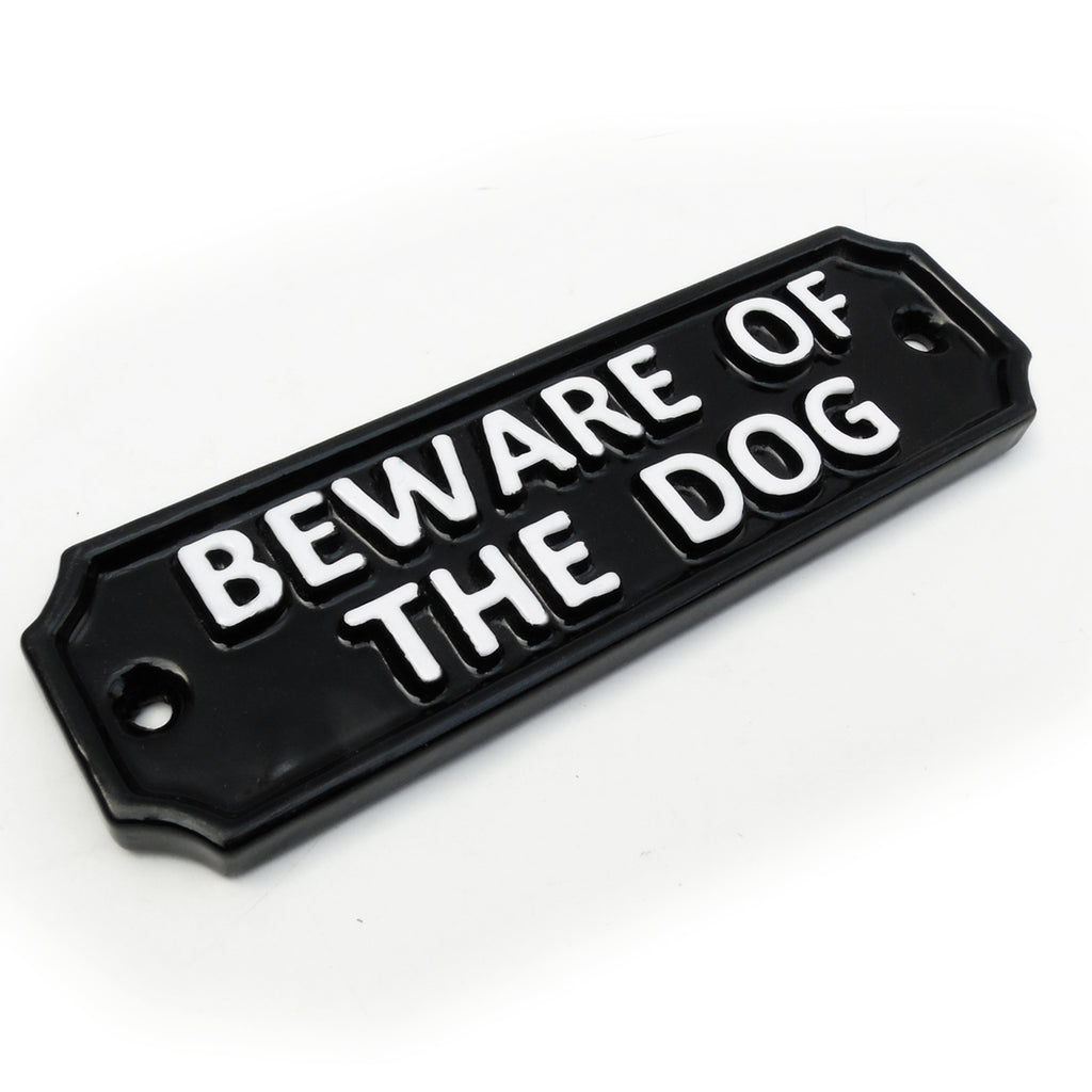 Metal beware of dog sign top