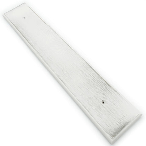 A Distressed White Wooden Wall Mounted Coat Rack Plaque (no hooks)