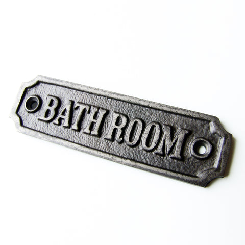 Vintage Style Cast Iron Bathroom Door Sign